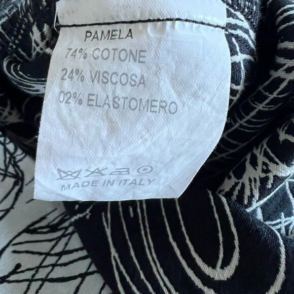 Pamela Milano Dress Women XS Geometric Beige Black Fit & Flare Made in Italy EUC - Picture 14 of 14